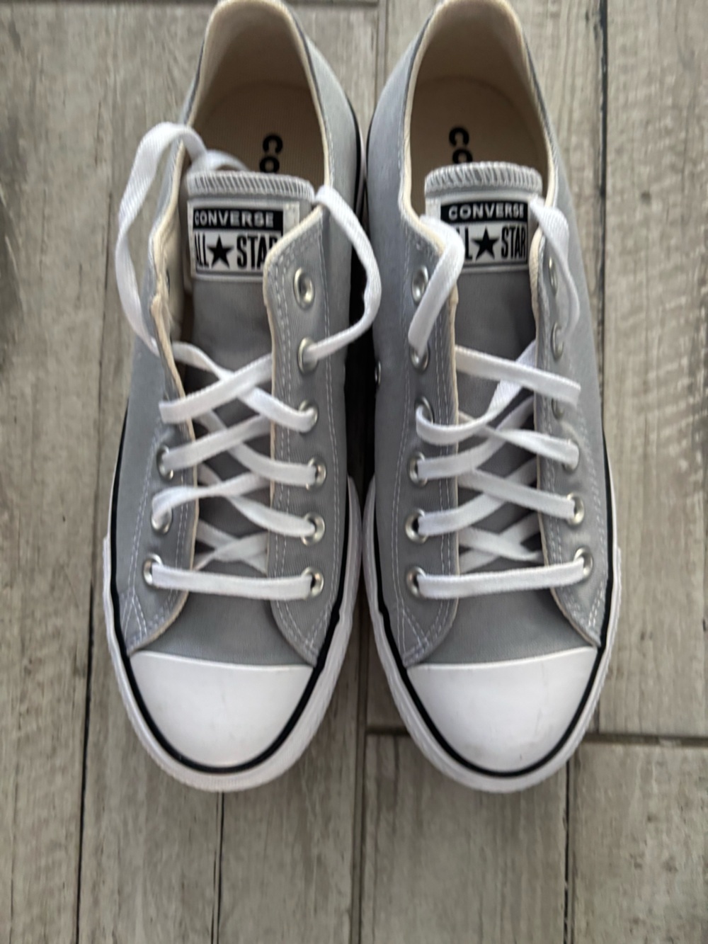 Converse Light Gray Low Top Platform Sneakers NWOT - Picture 4 of 6